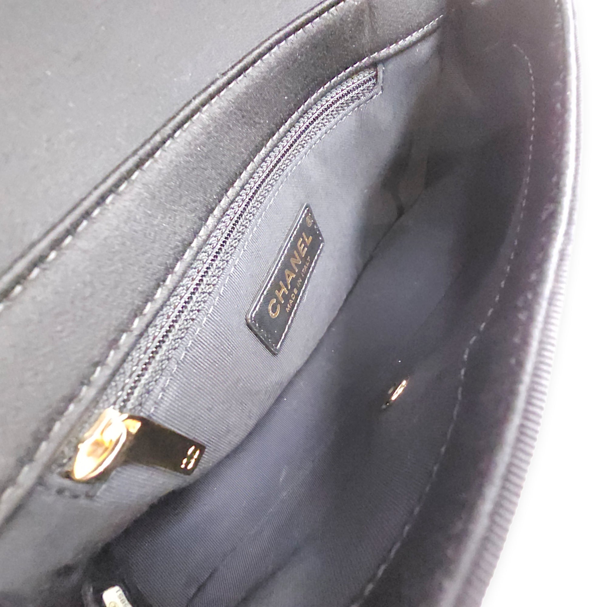 Mademoiselle Flap Black Shoulder Bag in Canvas Gold hardware CL2603-20552 6