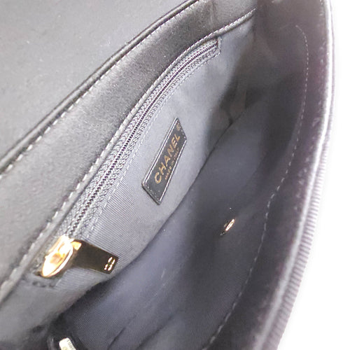 Mademoiselle Flap Black Shoulder Bag in Canvas Gold hardware CL2603-20552 6