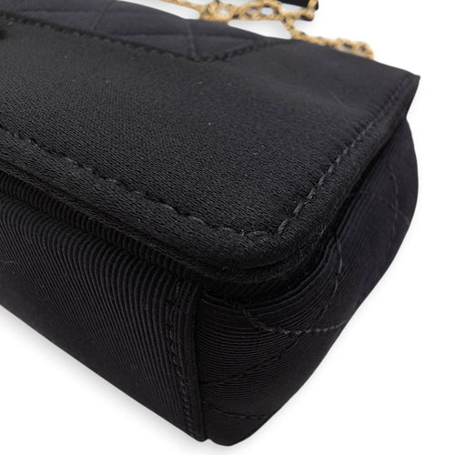 Mademoiselle Flap Black Shoulder Bag in Canvas Gold hardware CL2603-20552 7
