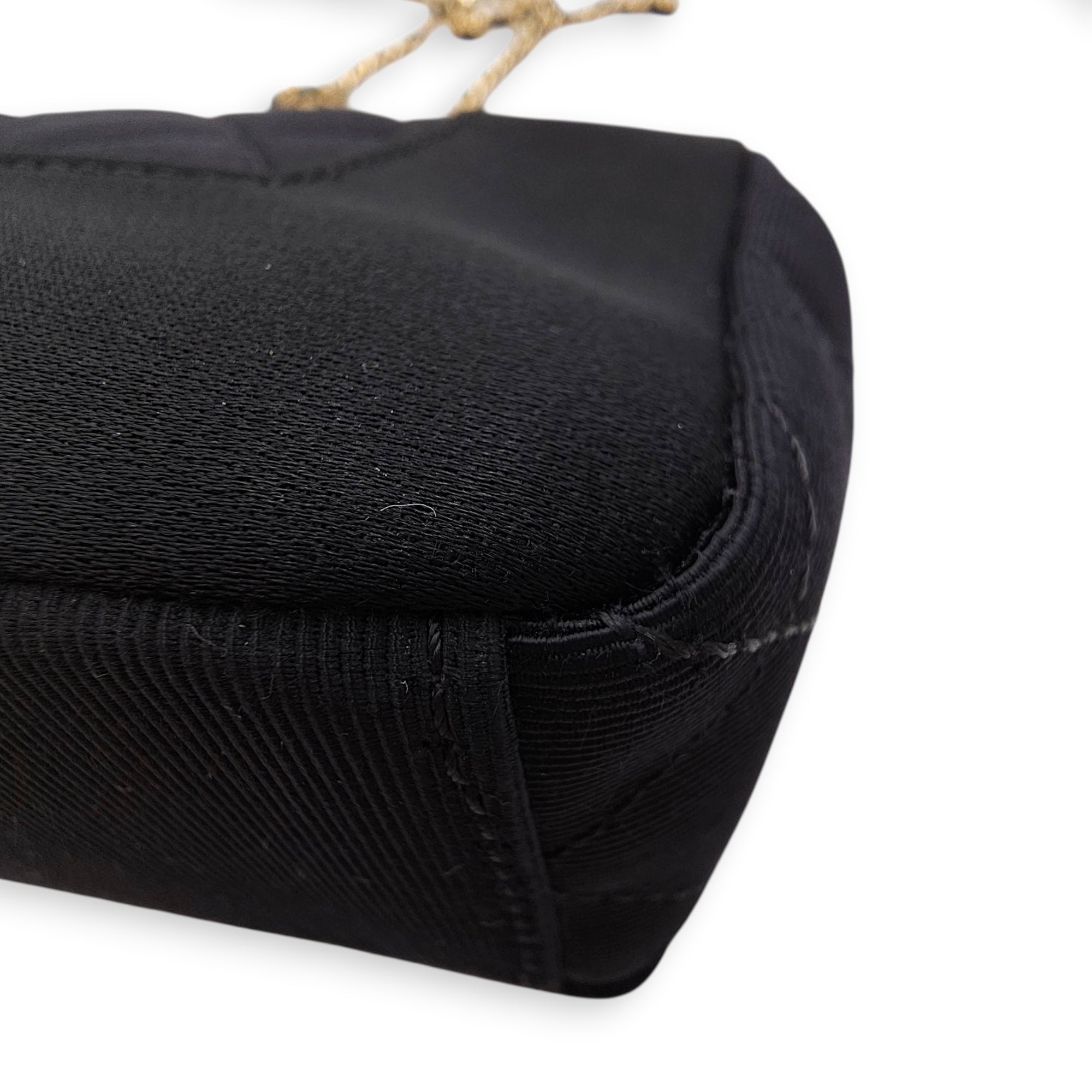 Mademoiselle Flap Black Shoulder Bag in Canvas Gold hardware CL2603-20552 8