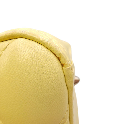 Lady Dior Medium Yellow Top Handle Bag in Lambskin Silver hardware CL2603-20557 18