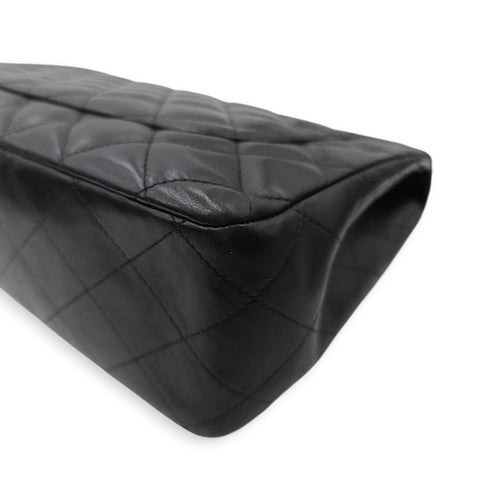 Classic Jumbo Flap 30 Black Shoulder Bag in Lambskin Gold hardware