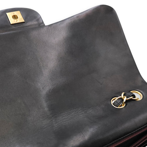 Classic Jumbo Flap 30 Black Shoulder Bag in Lambskin Gold hardware