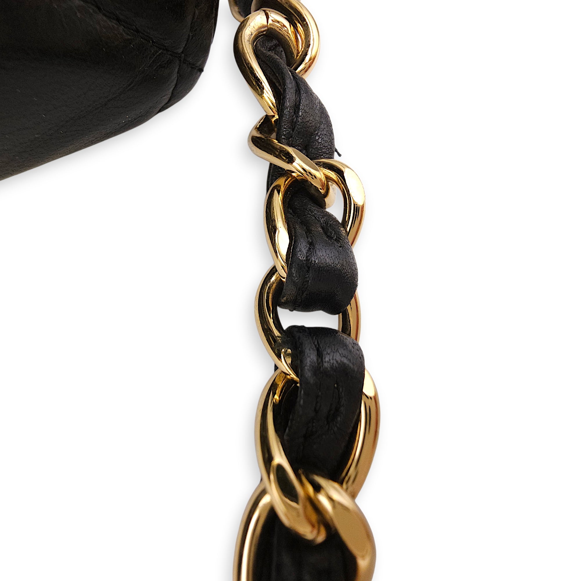 Classic Jumbo Flap 30 Black Shoulder Bag in Lambskin Gold hardware