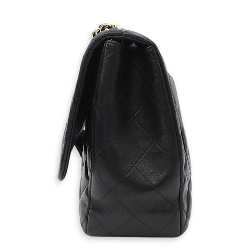 Classic Jumbo Flap 30 Black Shoulder Bag in Lambskin Gold hardware
