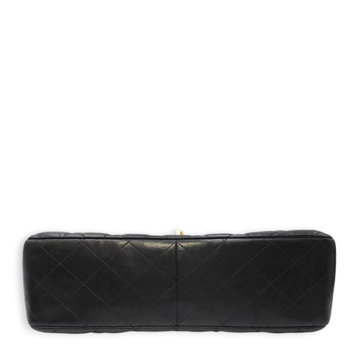 Classic Jumbo Flap 30 Black Shoulder Bag in Lambskin Gold hardware
