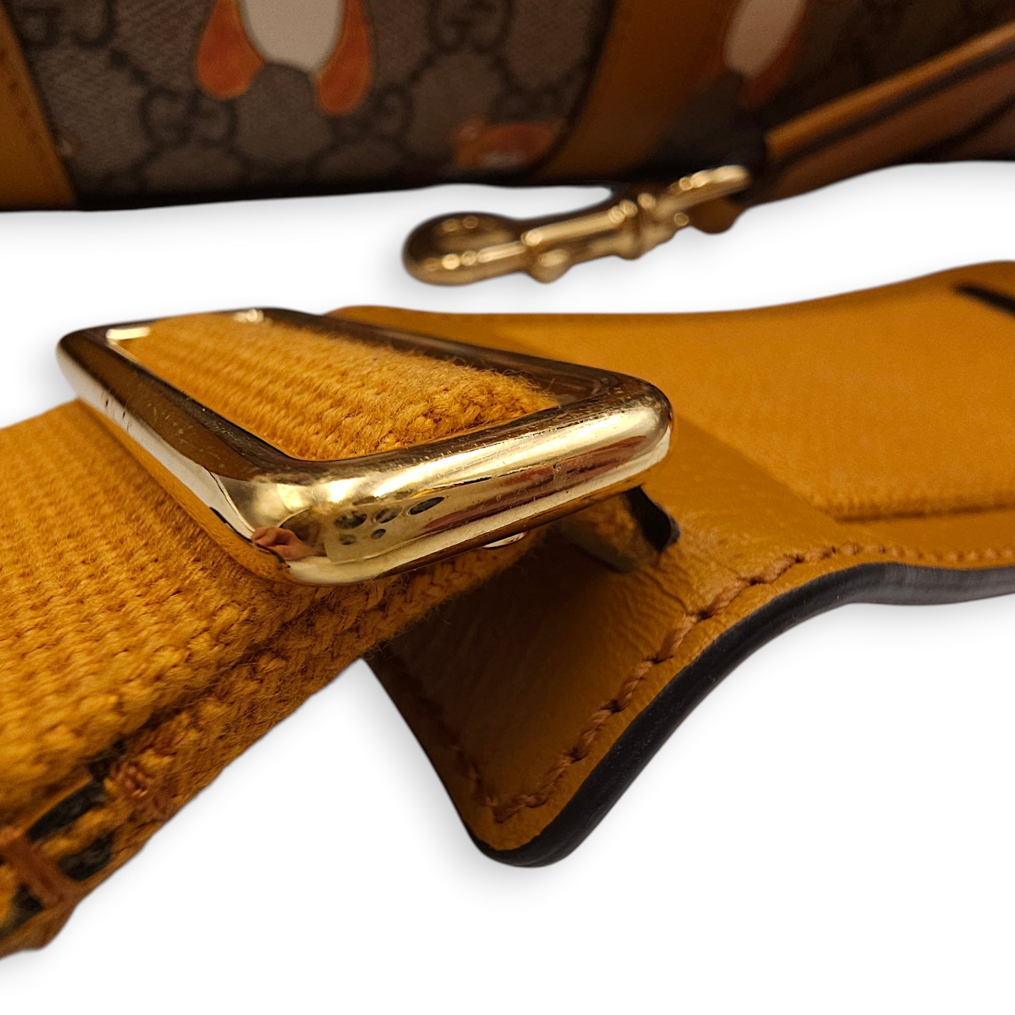 Gucci x Kai GG Supreme Monogram Ophidia Brown Boston Bag in Canvas Gold hardware