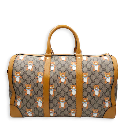 Gucci x Kai GG Supreme Monogram Ophidia Brown Boston Bag in Canvas Gold hardware