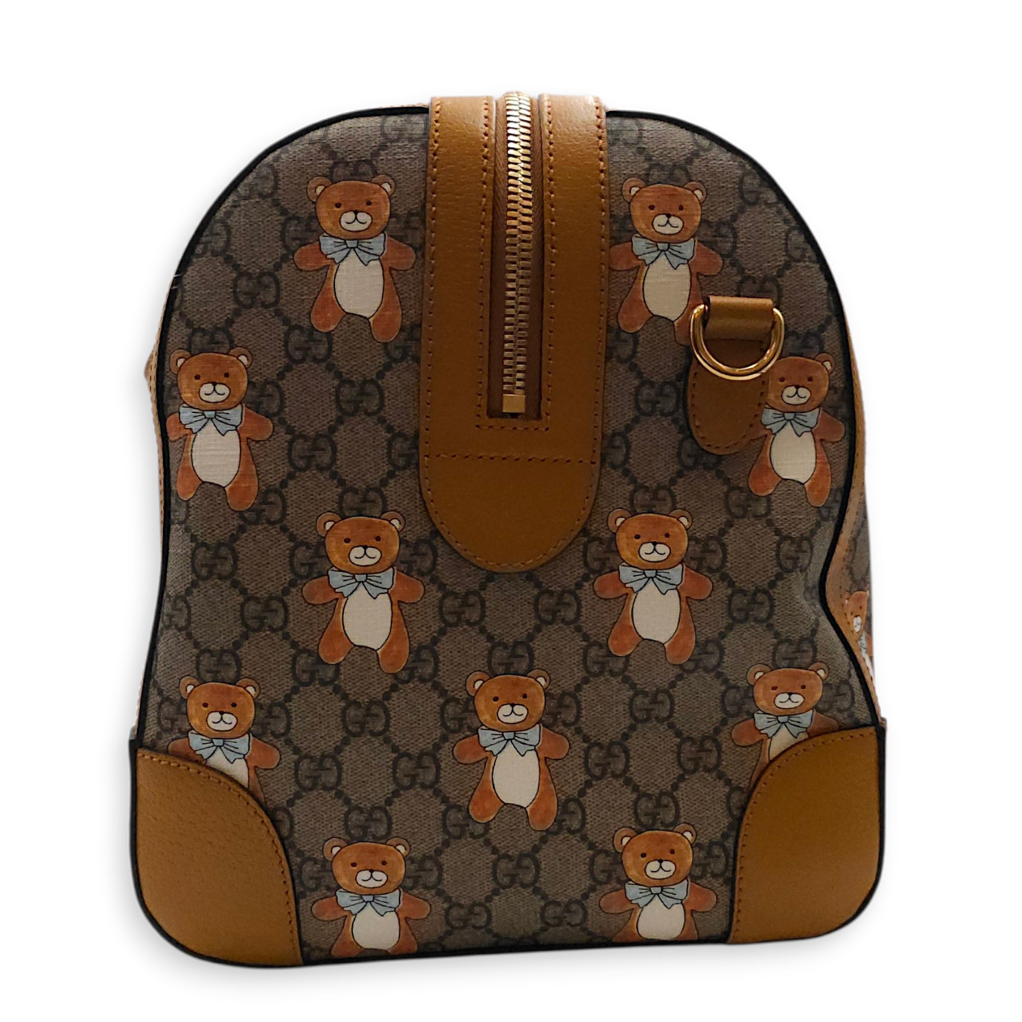 Gucci x Kai GG Supreme Monogram Ophidia Brown Boston Bag in Canvas Gold hardware