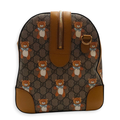 Gucci x Kai GG Supreme Monogram Ophidia Brown Boston Bag in Canvas Gold hardware