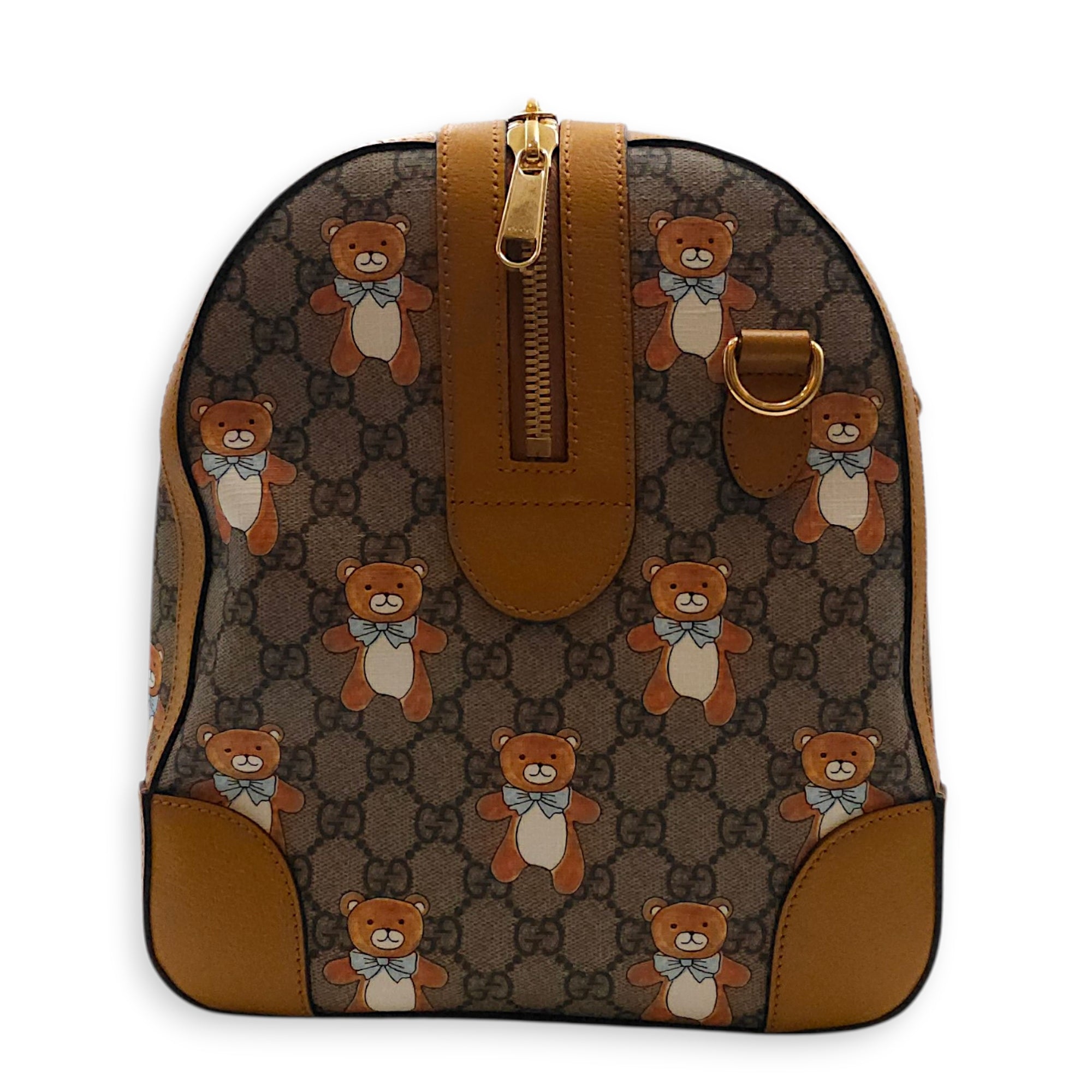 Gucci x Kai GG Supreme Monogram Ophidia Brown Boston Bag in Canvas Gold hardware