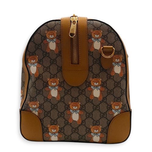 Gucci x Kai GG Supreme Monogram Ophidia Brown Boston Bag in Canvas Gold hardware