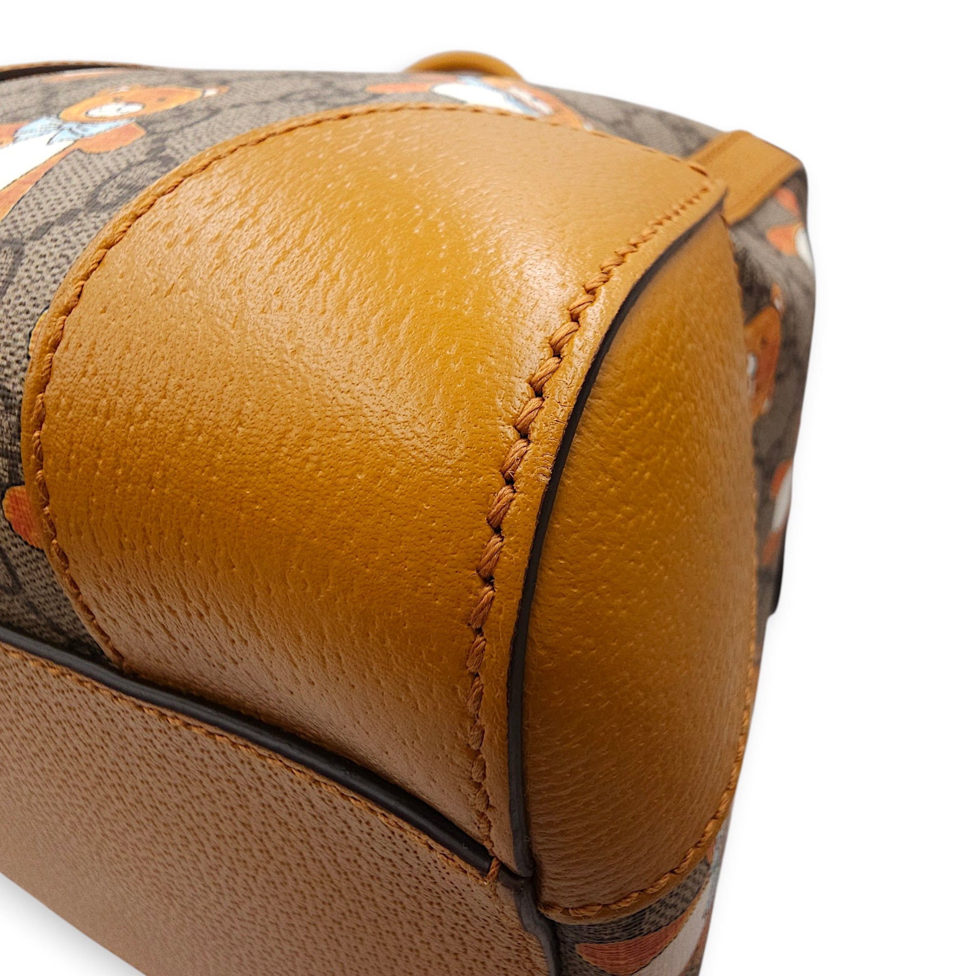 Gucci x Kai GG Supreme Monogram Ophidia Brown Boston Bag in Canvas Gold hardware