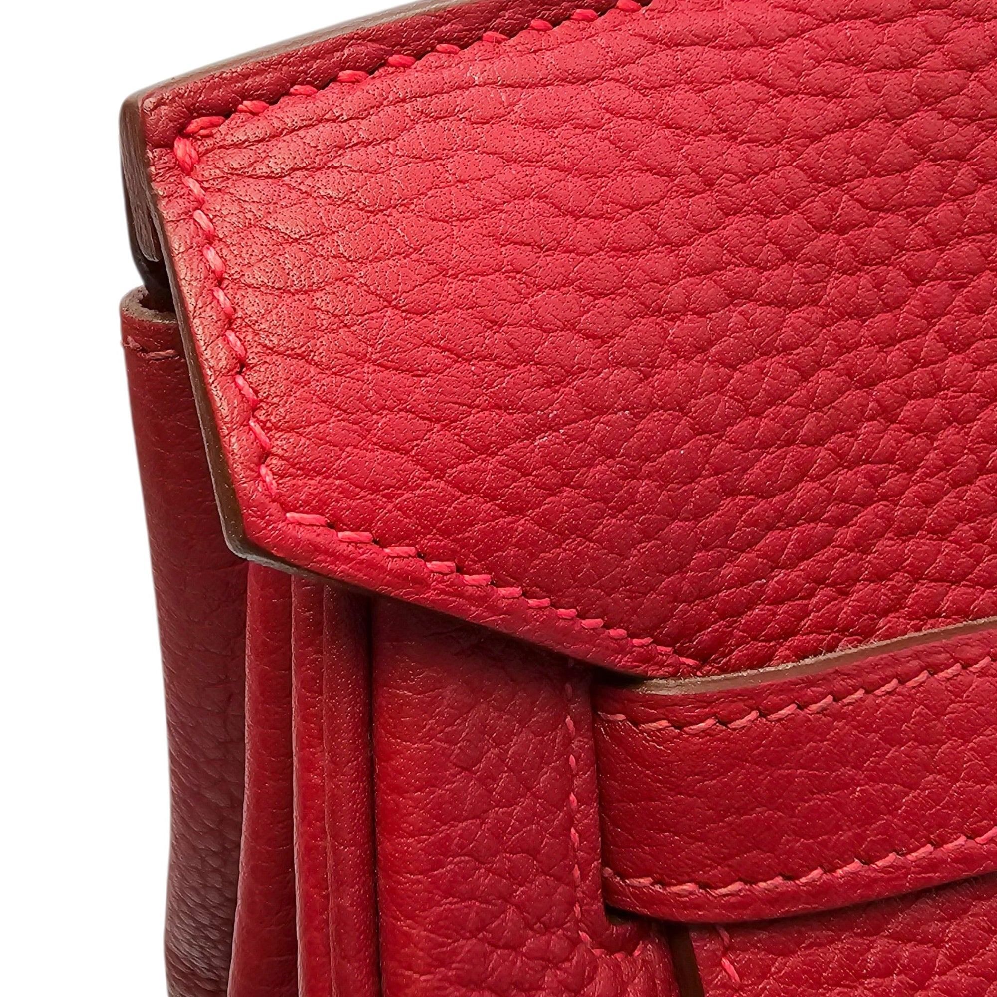 Birkin 35 Rouge vif in Fjord Ruthenium hardware CL2603-20565 11