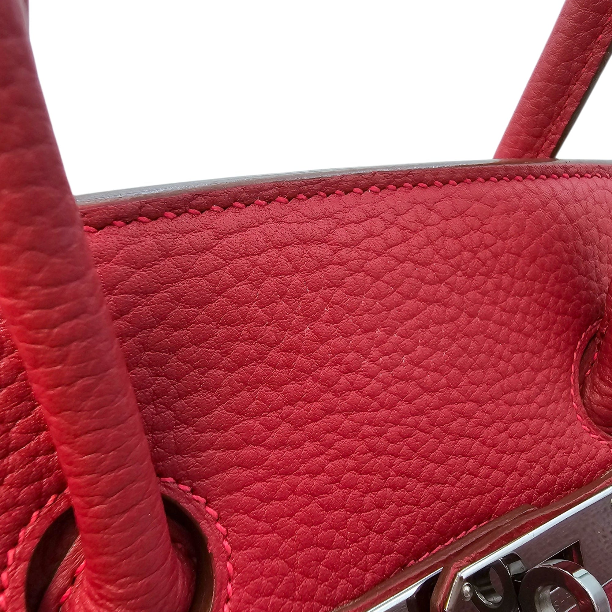 Birkin 35 Rouge vif in Fjord Ruthenium hardware CL2603-20565 13