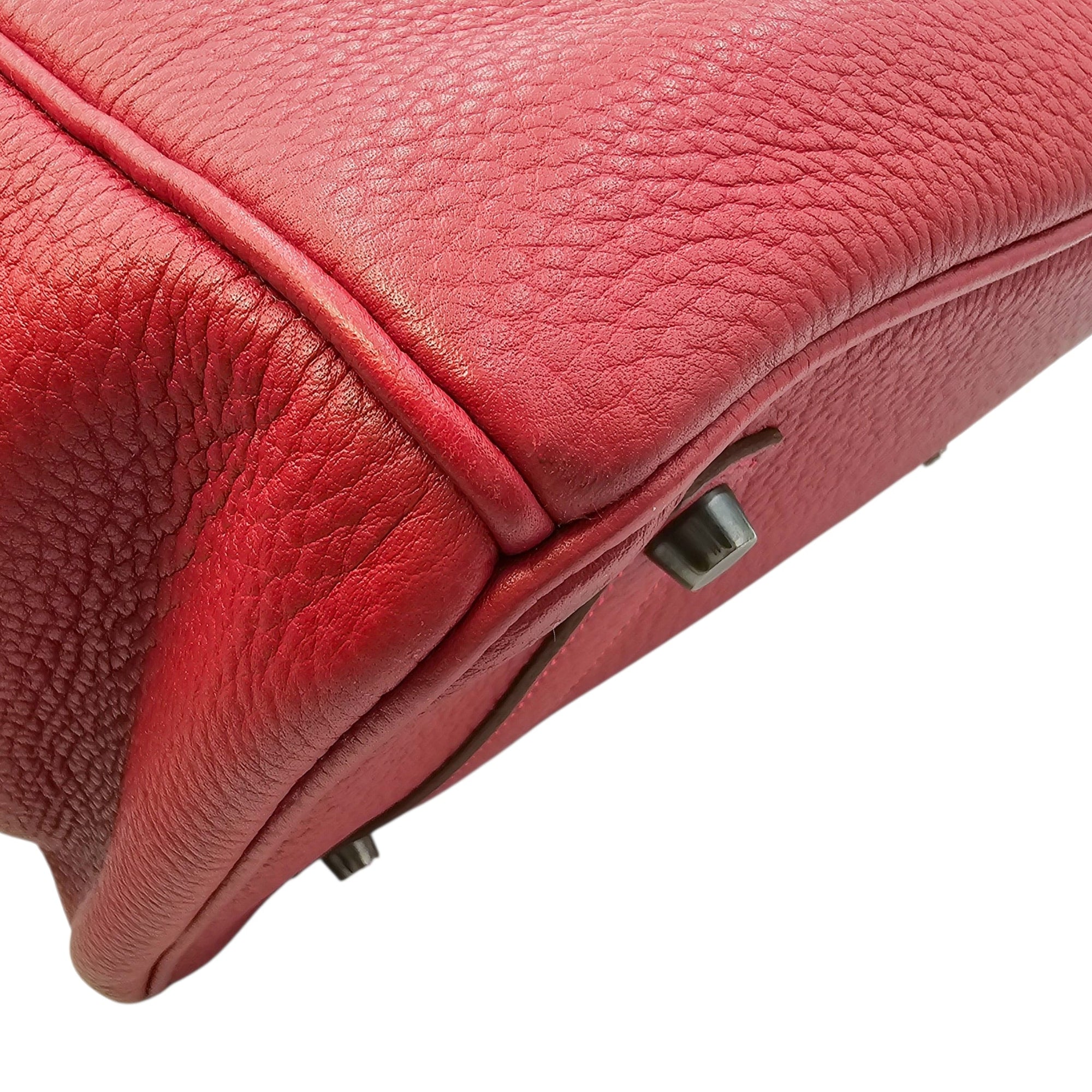 Birkin 35 Rouge vif in Fjord Ruthenium hardware CL2603-20565 14