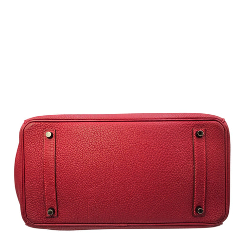 Birkin 35 Rouge vif in Fjord Ruthenium hardware CL2603-20565 5