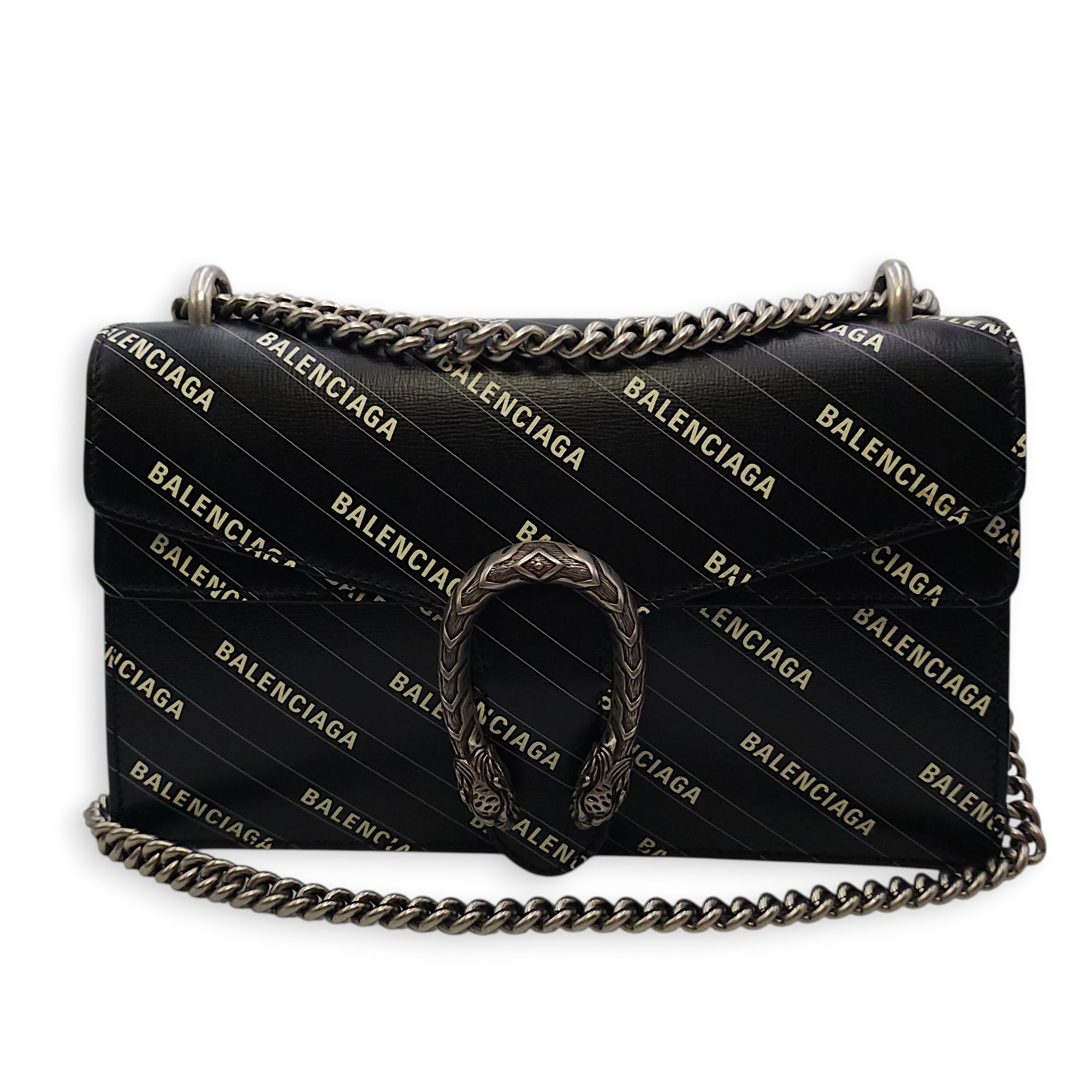 The Hacker Project Dionysus Black Shoulder Bag in Calfskin Silver hardware CL2603-20568 13