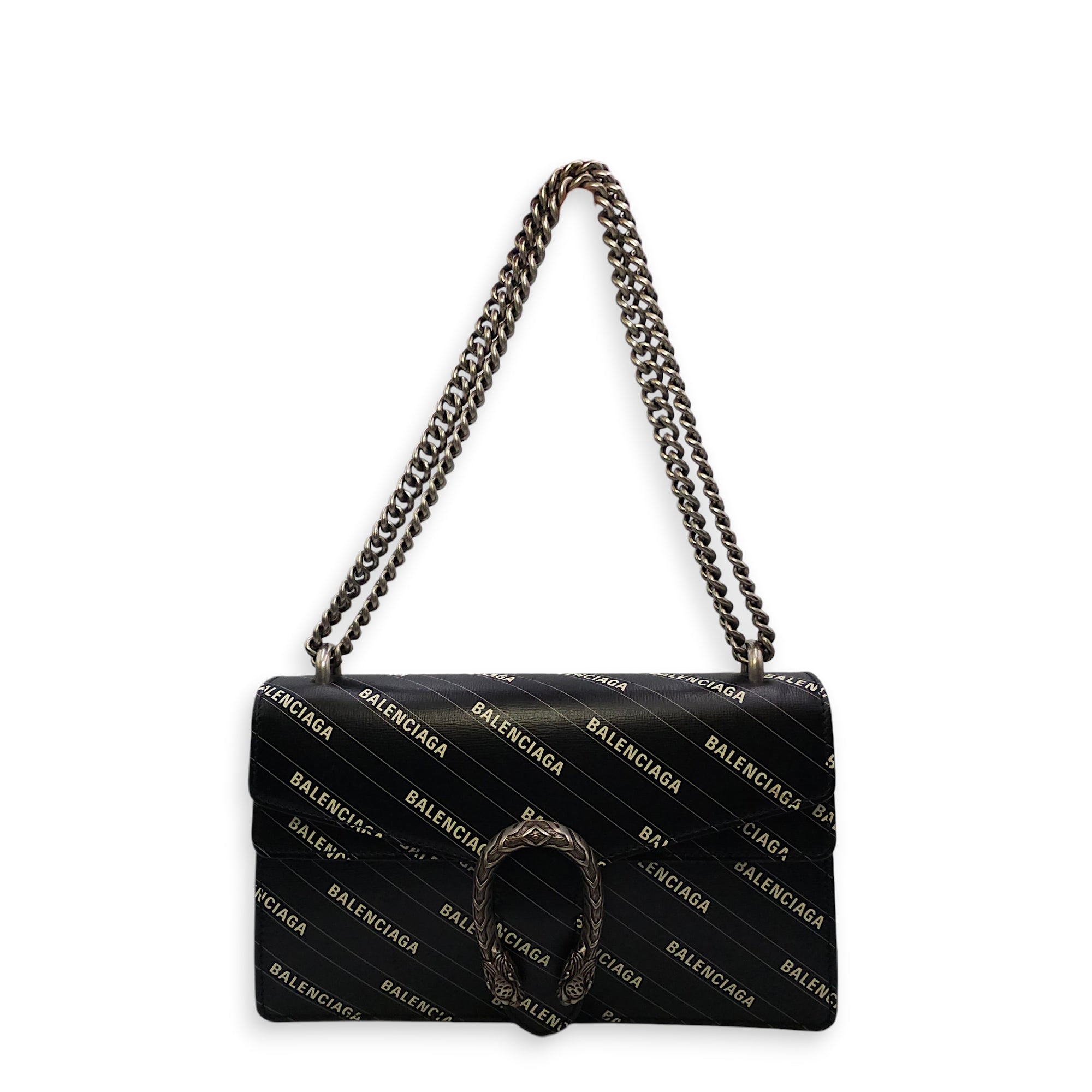 The Hacker Project Dionysus Black Shoulder Bag in Calfskin Silver hardware CL2603-20568 14