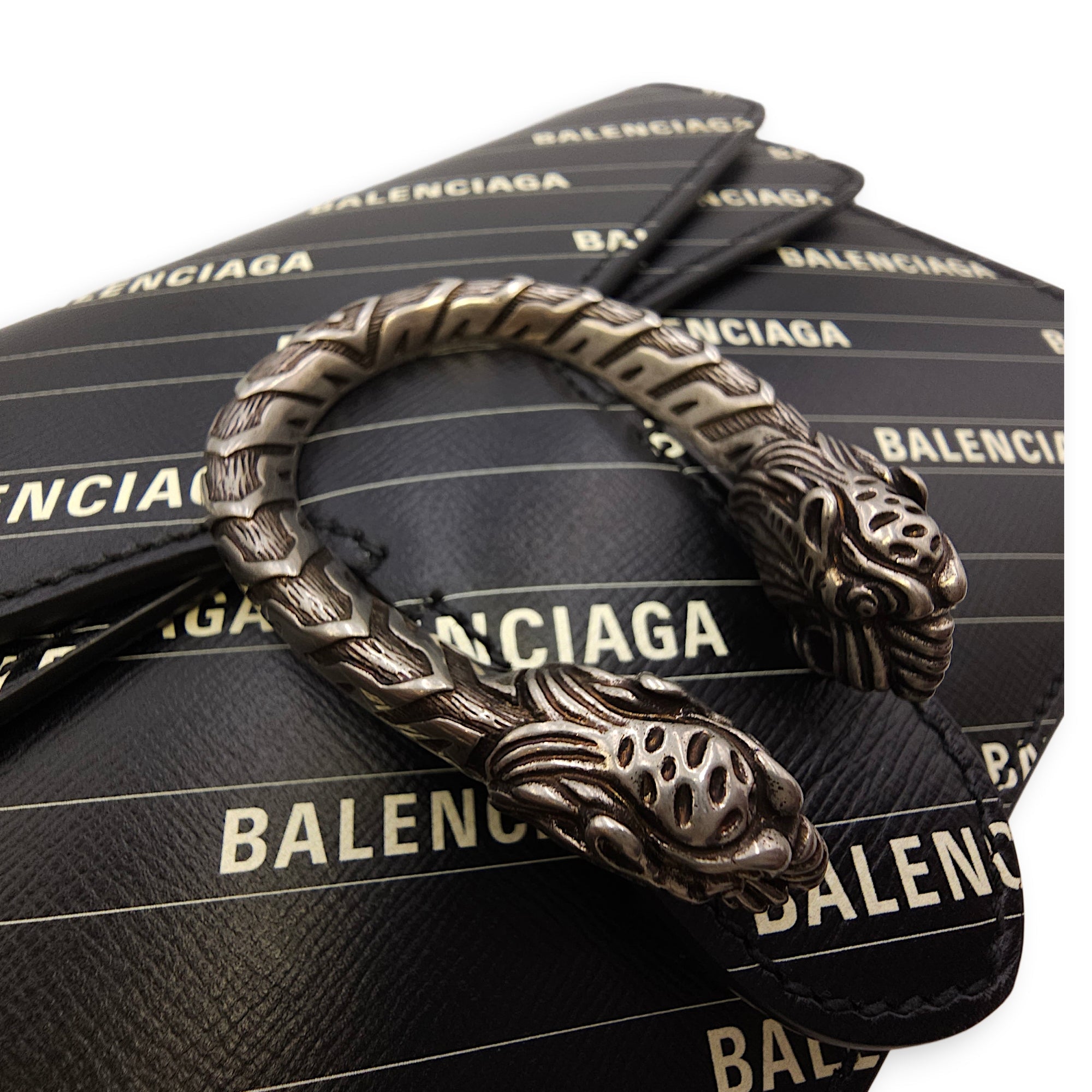 The Hacker Project Dionysus Black Shoulder Bag in Calfskin Silver hardware CL2603-20568 9
