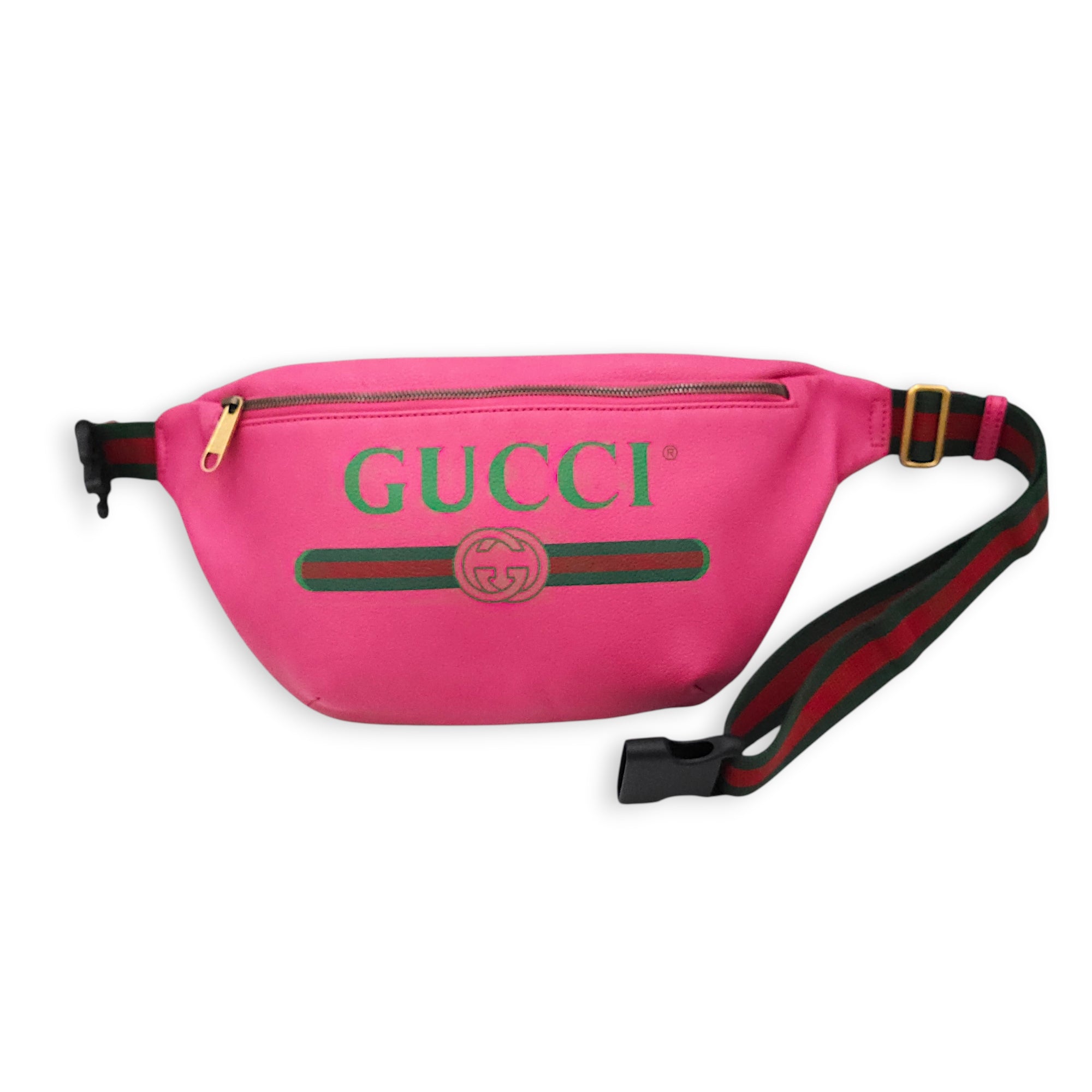 Vintage Logo and Web Stripe Pink Belt Bag in Calfskin Gold hardware CL2603-20570 15
