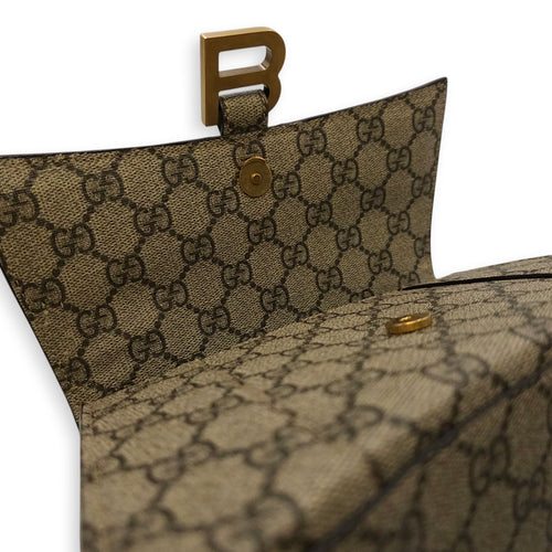 The Hacker Project Hourglass Small Grey Top Handle Bag in Canvas Gold hardware CL2603-20572 12