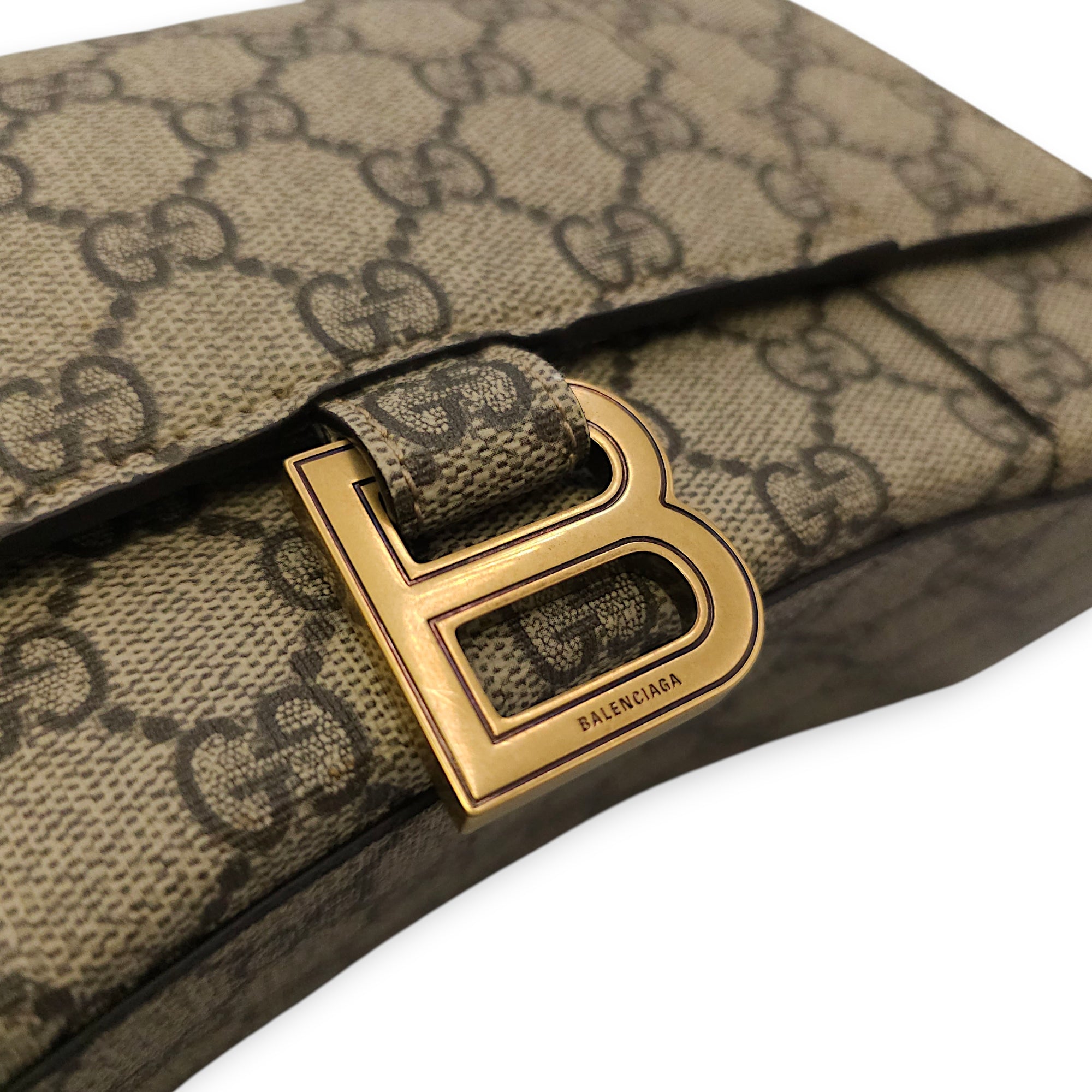 The Hacker Project Hourglass Small Grey Top Handle Bag in Canvas Gold hardware CL2603-20572 13