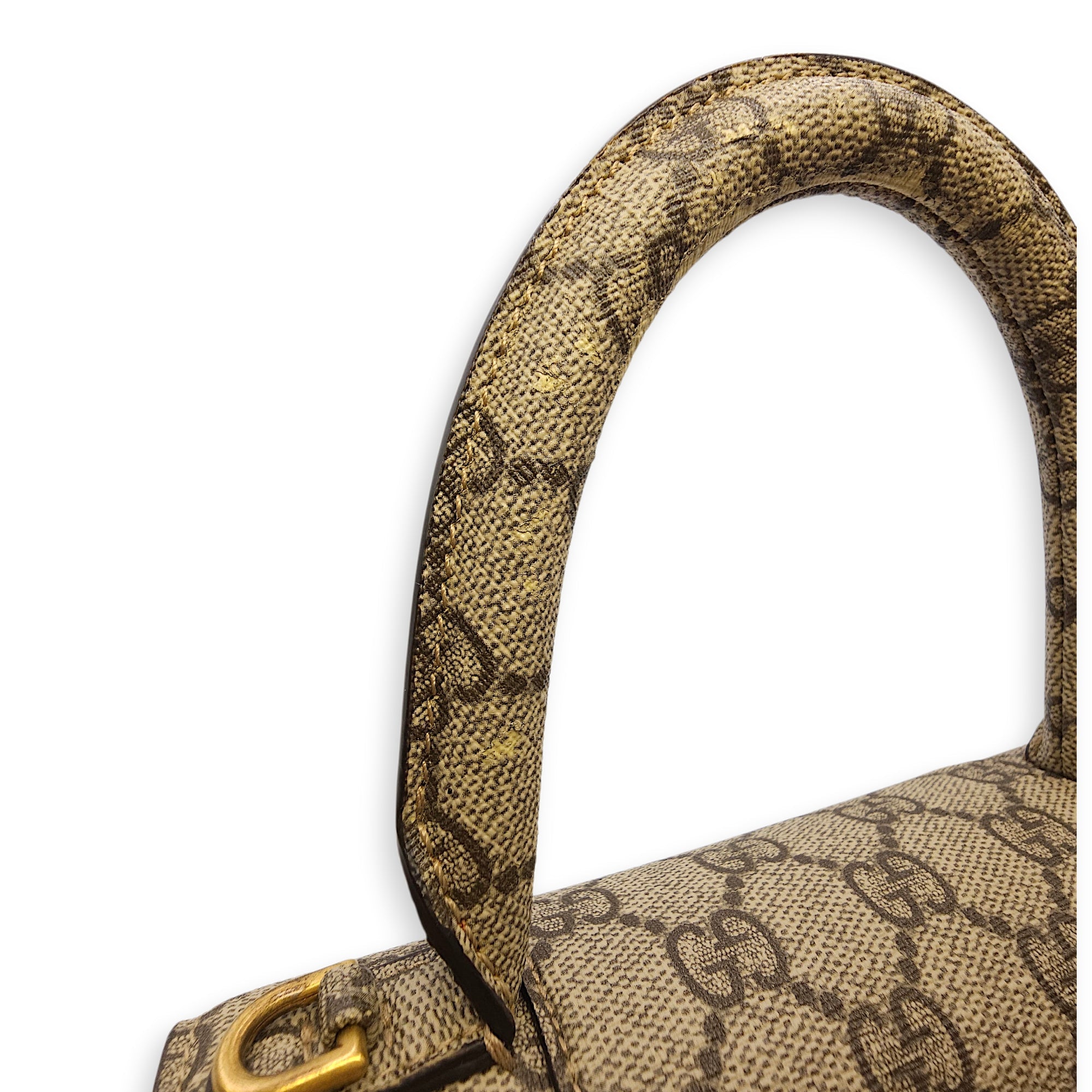 The Hacker Project Hourglass Small Grey Top Handle Bag in Canvas Gold hardware CL2603-20572 14