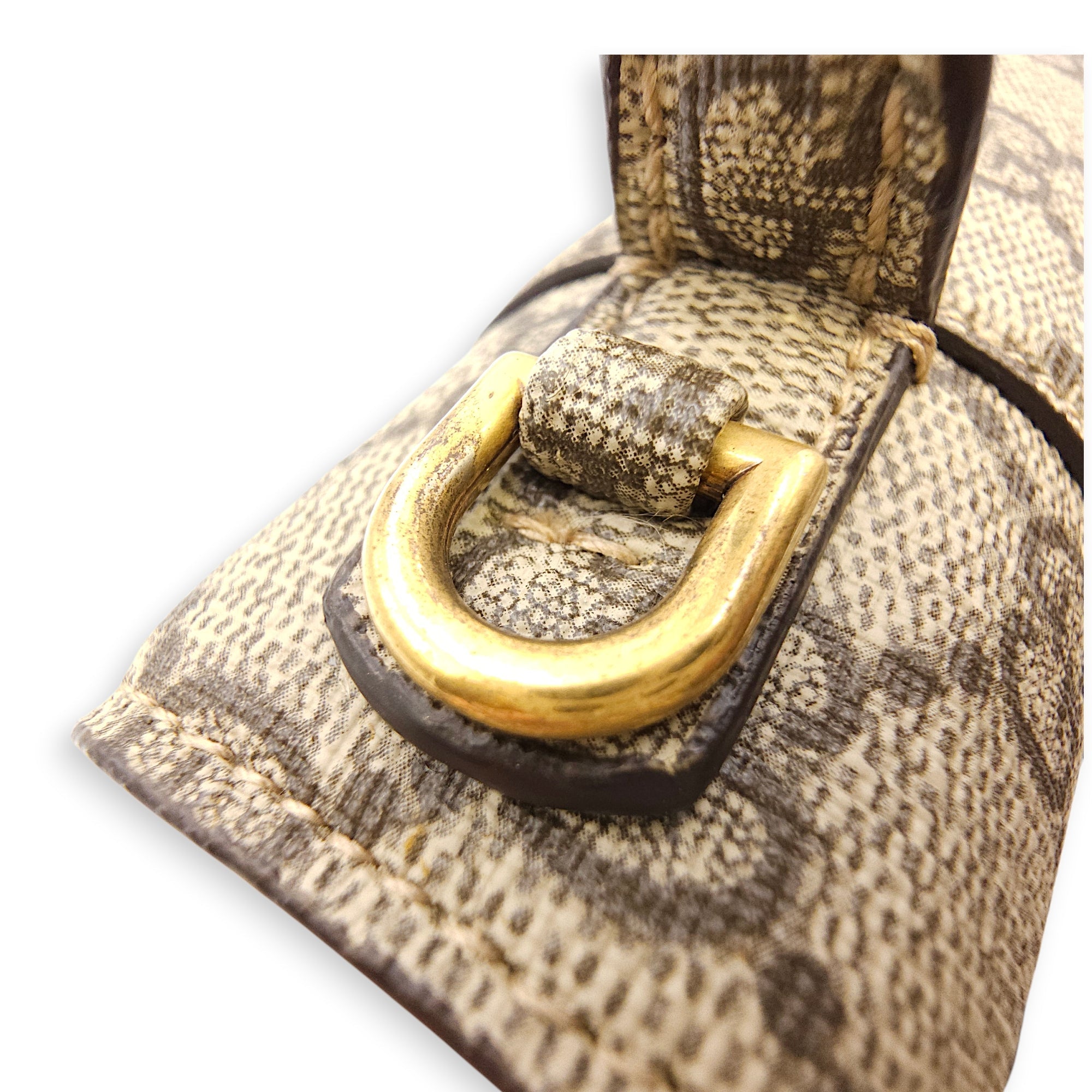 The Hacker Project Hourglass Small Grey Top Handle Bag in Canvas Gold hardware CL2603-20572 15