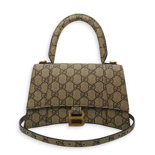 The Hacker Project Hourglass Small Grey Top Handle Bag in Canvas Gold hardware CL2603-20572 17