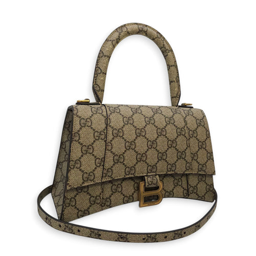 The Hacker Project Hourglass Small Grey Top Handle Bag in Canvas Gold hardware CL2603-20572 18