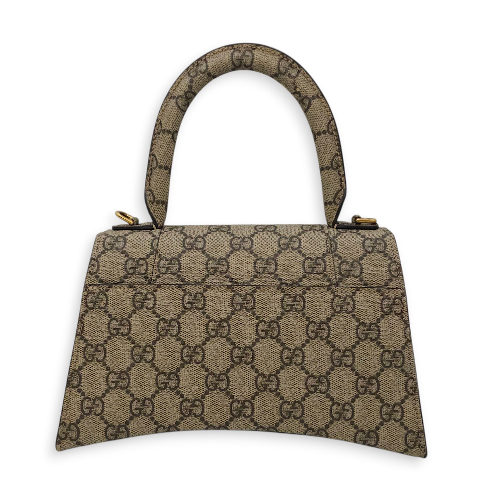 The Hacker Project Hourglass Small Grey Top Handle Bag in Canvas Gold hardware CL2603-20572 2