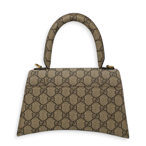 The Hacker Project Hourglass Small Grey Top Handle Bag in Canvas Gold hardware CL2603-20572 2