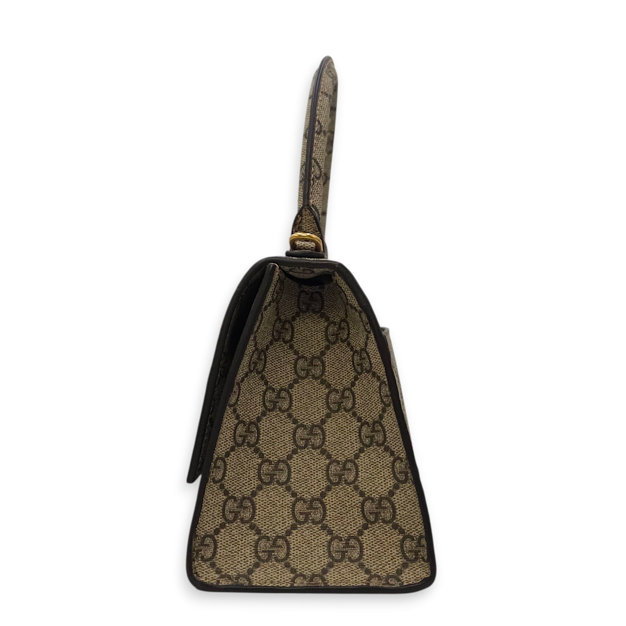 The Hacker Project Hourglass Small Grey Top Handle Bag in Canvas Gold hardware CL2603-20572 4