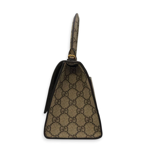 The Hacker Project Hourglass Small Grey Top Handle Bag in Canvas Gold hardware CL2603-20572 4