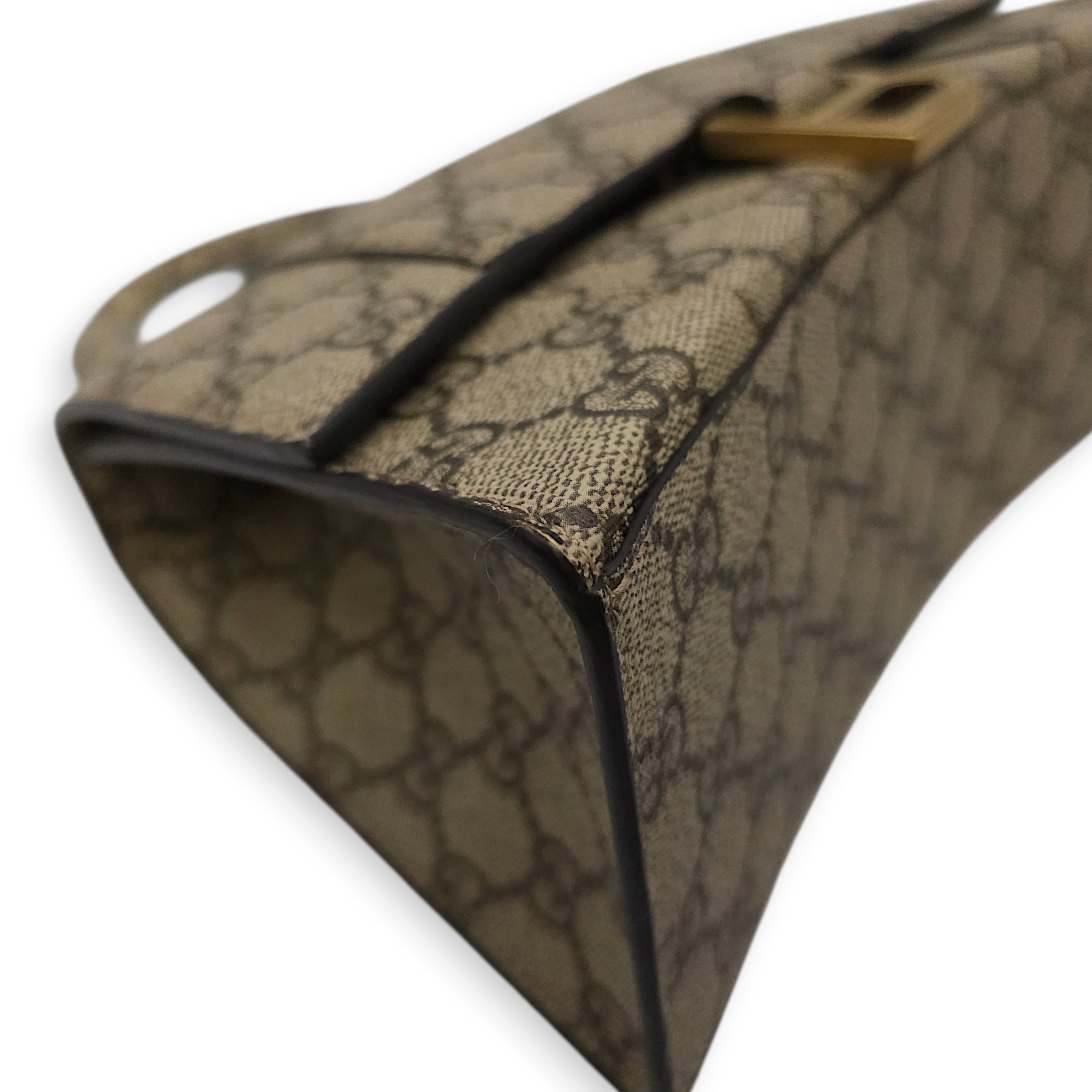 The Hacker Project Hourglass Small Grey Top Handle Bag in Canvas Gold hardware CL2603-20572 7