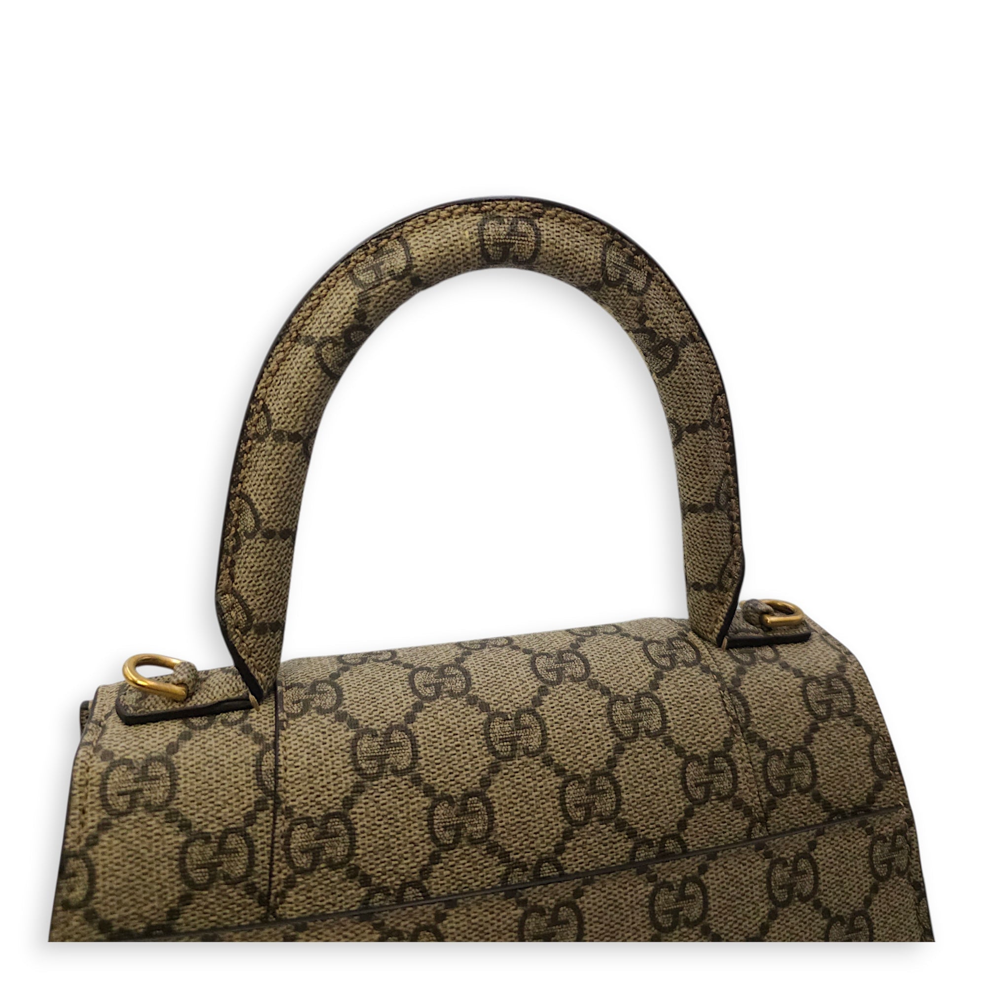 The Hacker Project Hourglass Small Grey Top Handle Bag in Canvas Gold hardware CL2603-20572 9