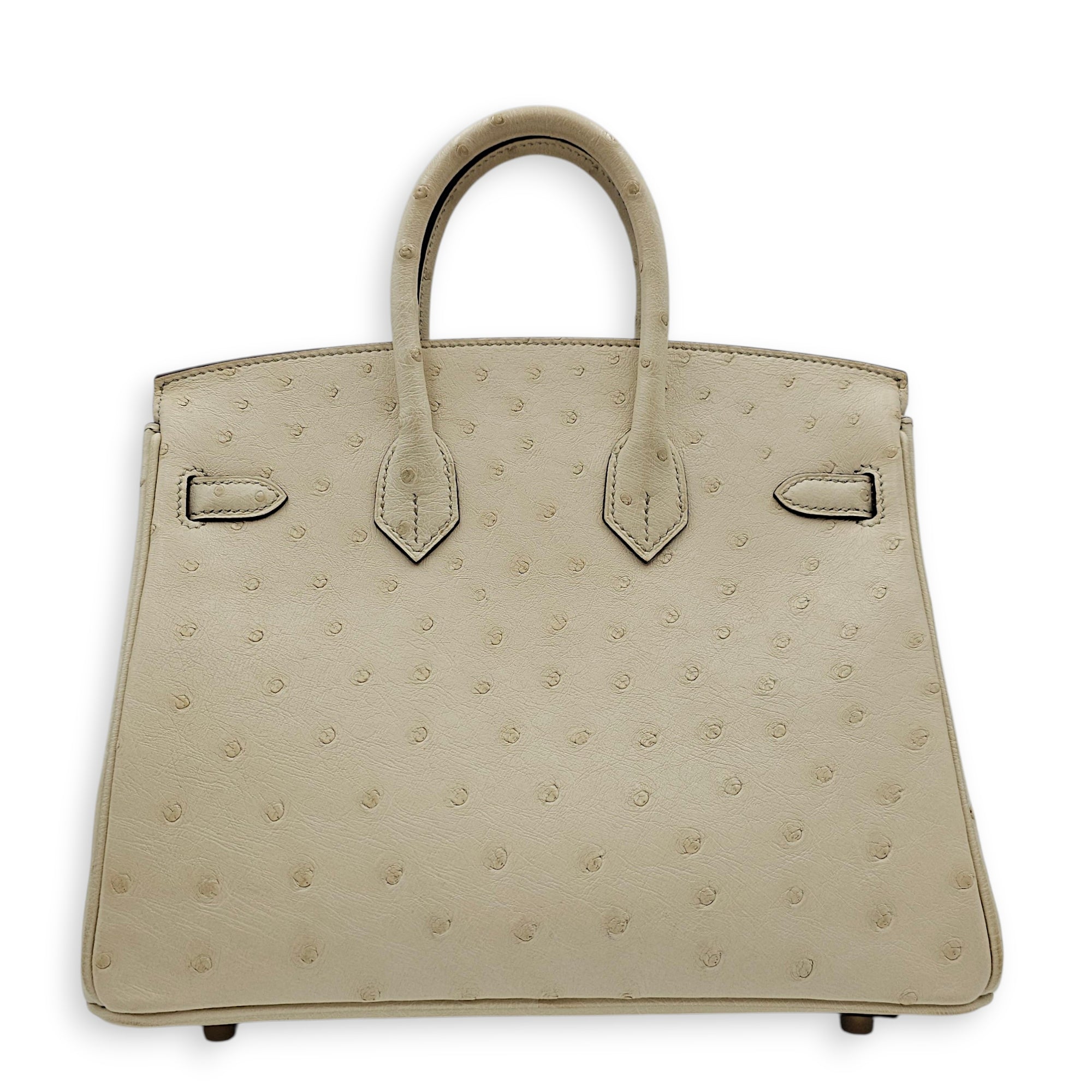 HSS Birkin 25 Beton/Vert Vertigo in Ostrich Brushed Gold hardware
