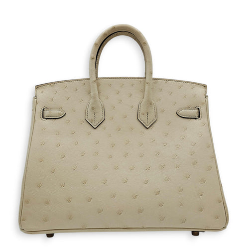 HSS Birkin 25 Beton/Vert Vertigo in Ostrich Brushed Gold hardware