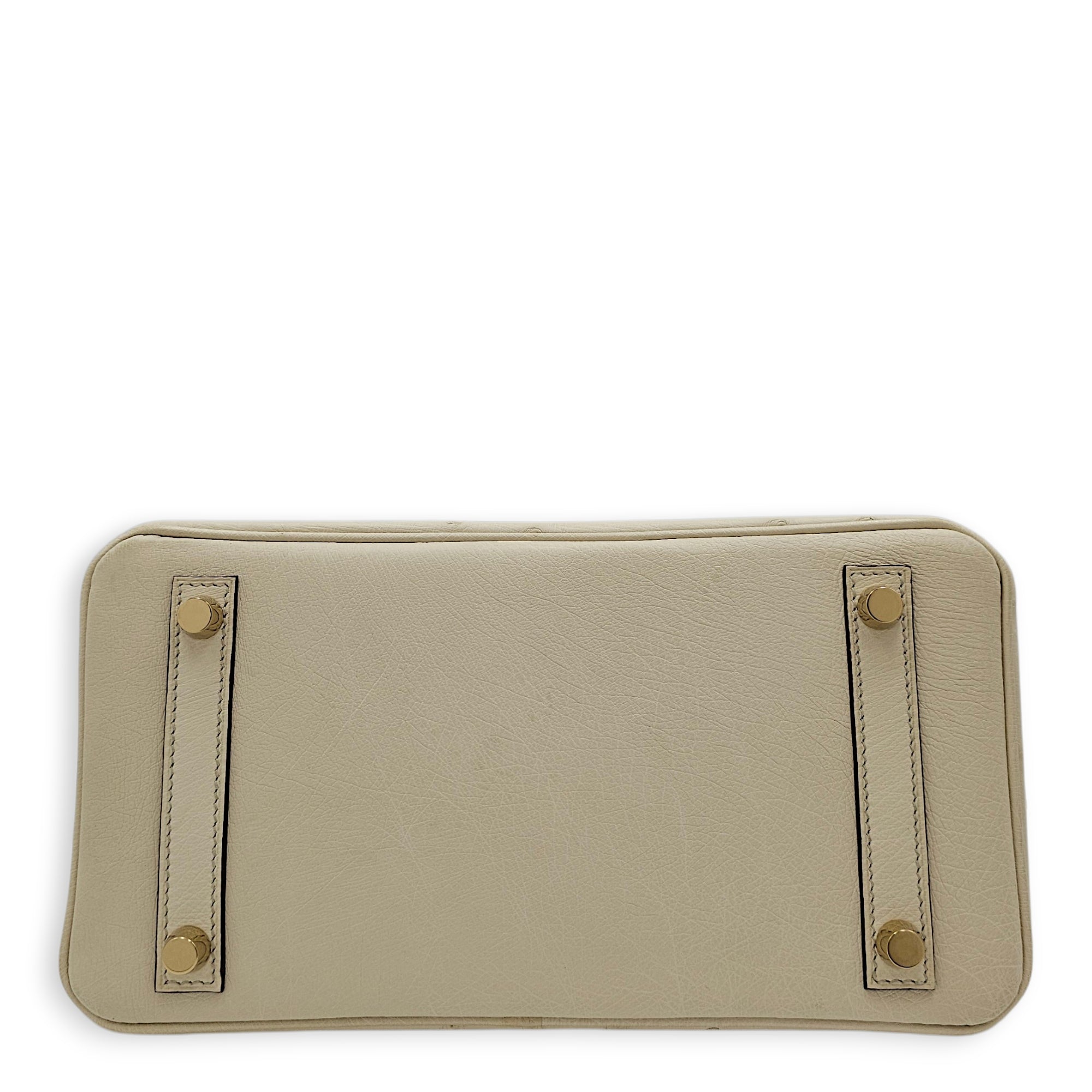 HSS Birkin 25 Beton/Vert Vertigo in Ostrich Brushed Gold hardware