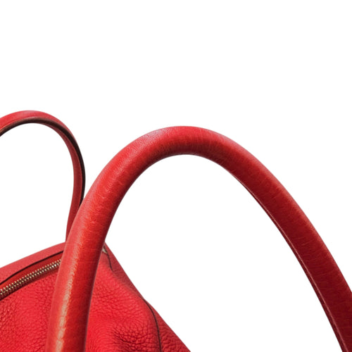 Lindy 34 Rouge Casaque in Clemence Palladium hardware CL2603-20578 10