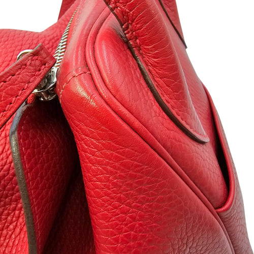 Lindy 34 Rouge Casaque in Clemence Palladium hardware CL2603-20578 11