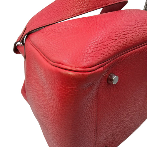 Lindy 34 Rouge Casaque in Clemence Palladium hardware CL2603-20578 12