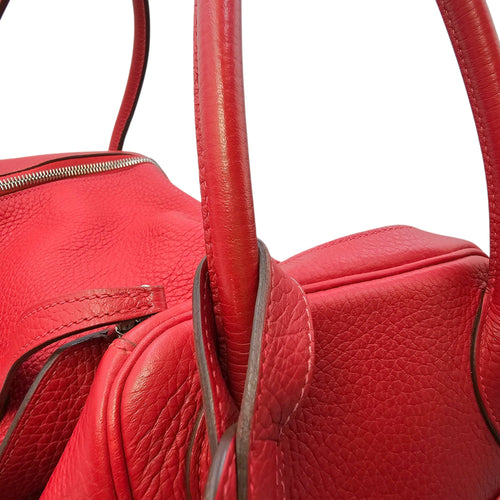 Lindy 34 Rouge Casaque in Clemence Palladium hardware CL2603-20578 13