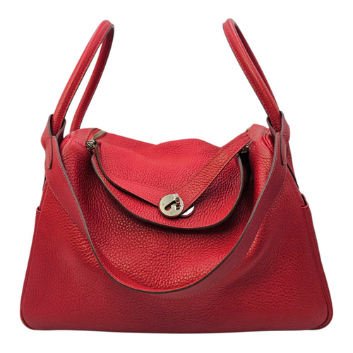 Lindy 34 Rouge Casaque in Clemence Palladium hardware CL2603-20578 14