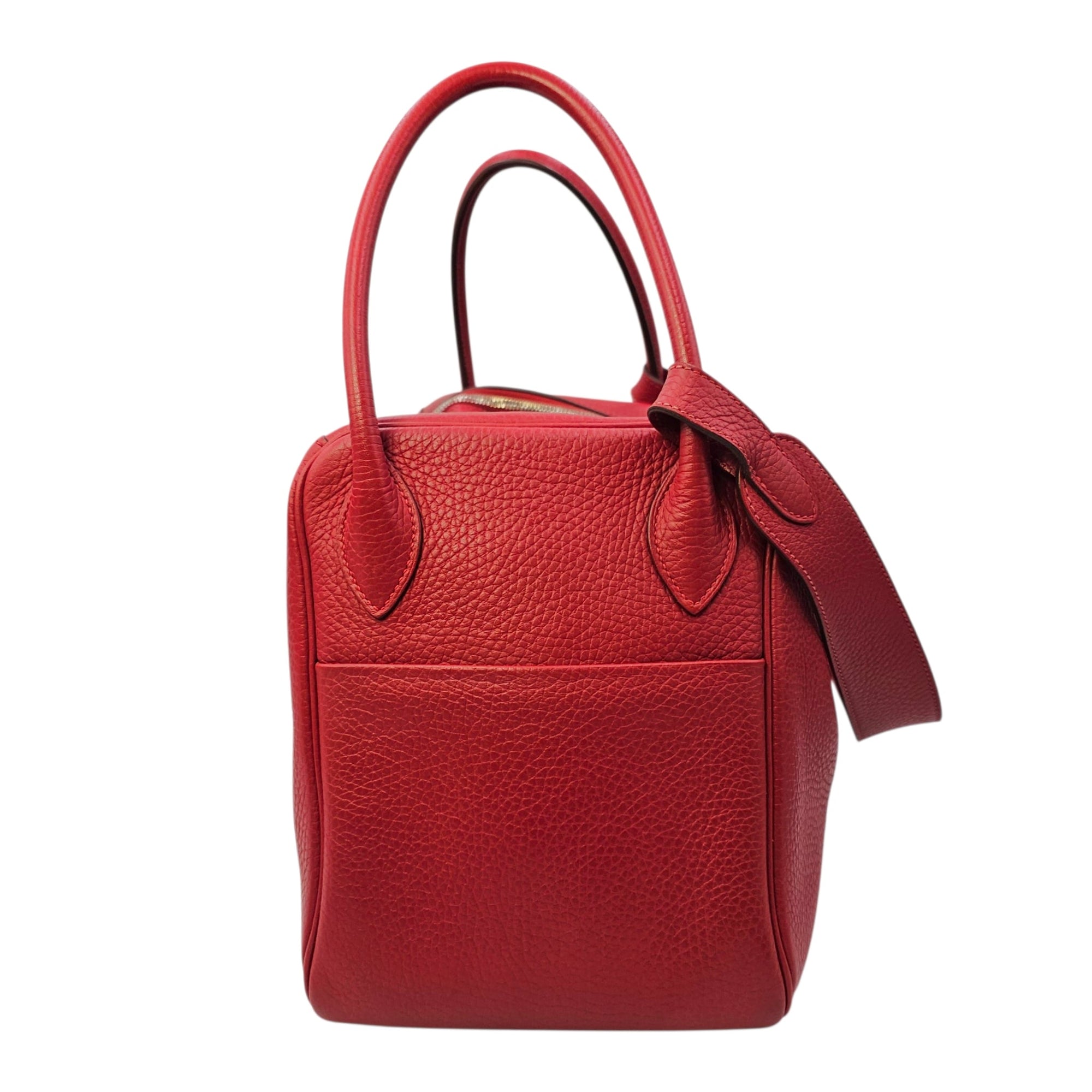 Lindy 34 Rouge Casaque in Clemence Palladium hardware CL2603-20578 3