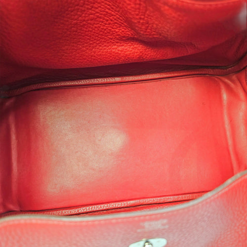 Lindy 34 Rouge Casaque in Clemence Palladium hardware CL2603-20578 6