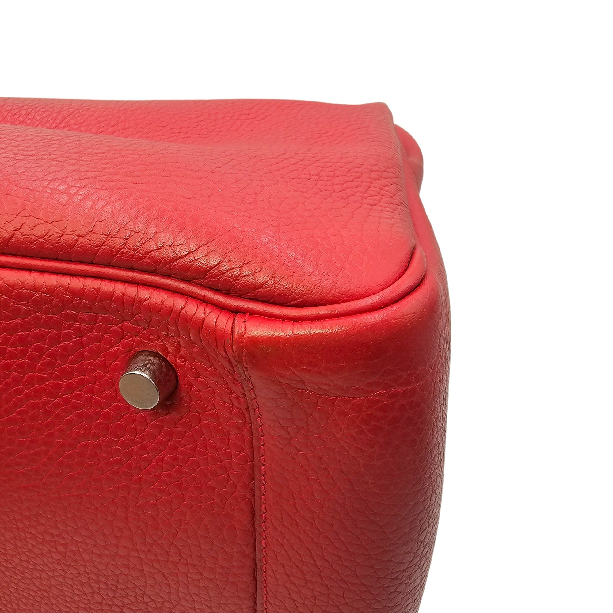 Lindy 34 Rouge Casaque in Clemence Palladium hardware CL2603-20578 8