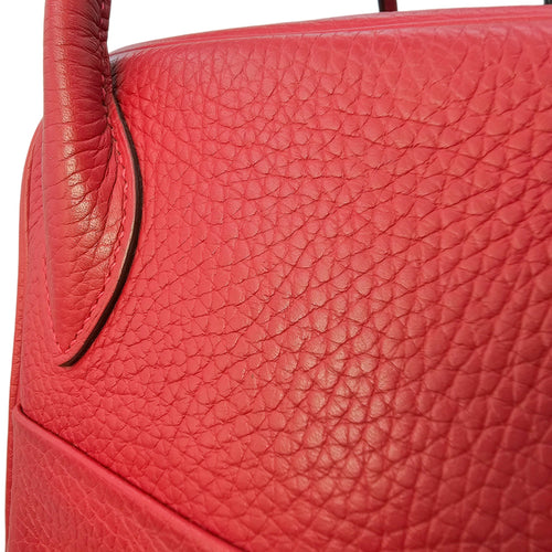 Lindy 34 Rouge Casaque in Clemence Palladium hardware CL2603-20578 9