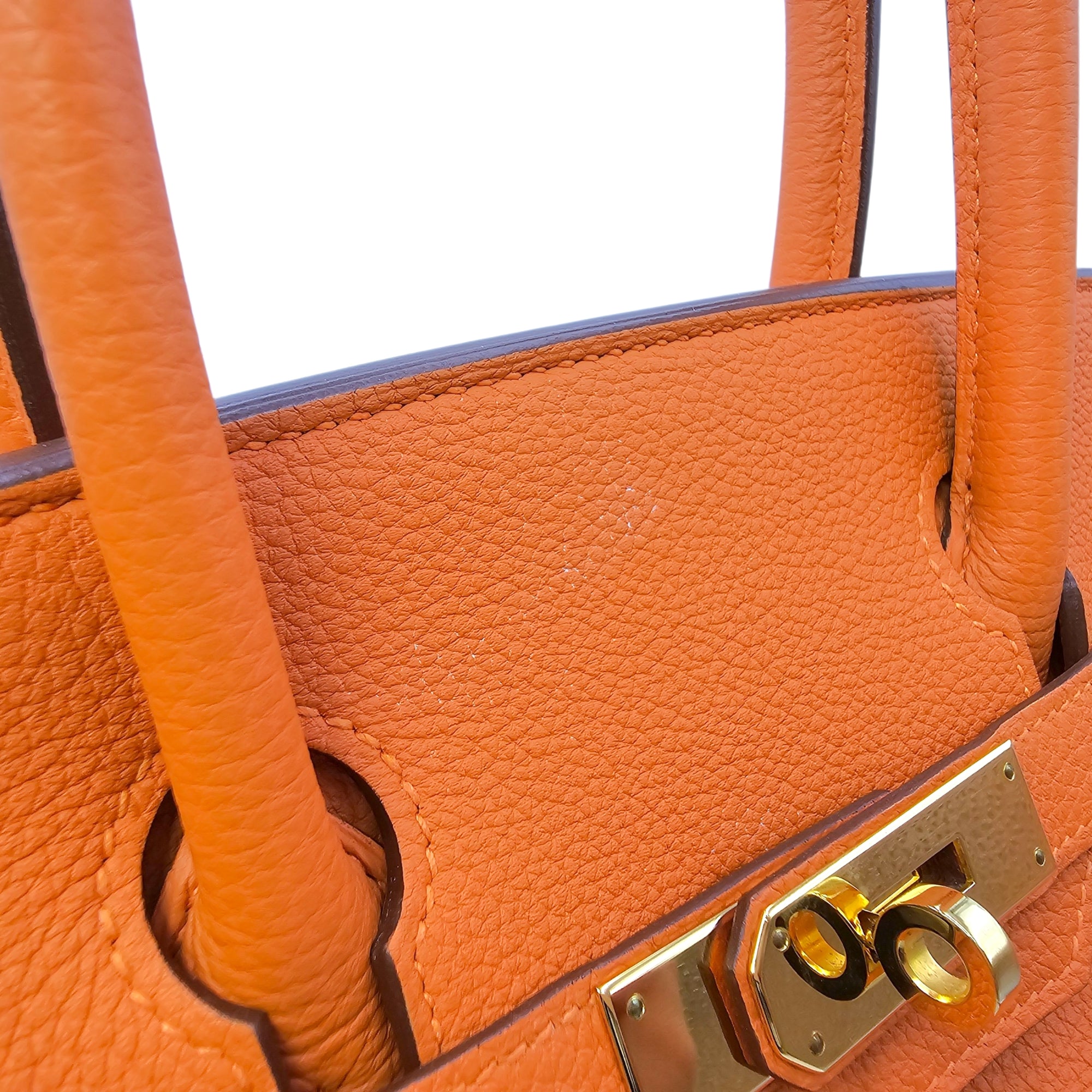 Birkin 30 Orange in Togo Gold hardware